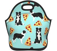 Oudrspo Border Collie Pizza Cute Border Collies Herding Dog Lunch Box Reusable Lunch Bag Tote Bag Insulated Lunch Bag for Women Men Lunch Box for Camping Gifts School