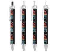Oudrspo Born to Ice Skate Retractable Ballpoint Pens Black Gel Ink Pen Smooth Writing for Office Home Work