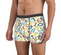 Oudrspo Boxers For Men - Men'S Underwear Boxer Briefs Comfortable Breathable, Cartoon Math Number Print Mens Underwear