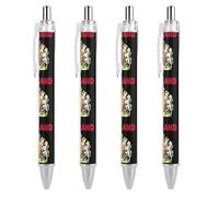Oudrspo British England Retractable Ballpoint Pens Black Gel Ink Pen Smooth Writing for Office Home Work
