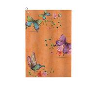 Oudrspo Butterfly Pattern Wings Moth Transformation6 Microfiber Golf Towel with Carabiner Clip, 16x24 Inch Absorbent Waffle Weave Towel for Golf Bags