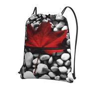 Oudrspo Canada Flag Wallpapers Outdoor Leisure Zipper Drawstring Backpack =>> 15.3 X 18in/ 39 X 46cm (L X H), Good For Travel, Carry-On, Luggage, Camping