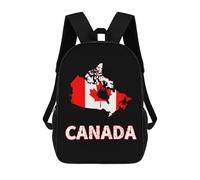 Oudrspo Canada Map Flag Classic 17 Inch Backpack Travel Laptop Daypack Casual Shoulder Bag for Men Women