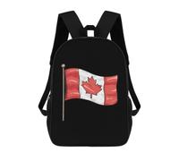 Oudrspo Canadian Canada Flag Classic 17 Inch Backpack Daypack | Travel Daypacks Casual Shoulder Bag with Adjustable Strap for Men Women