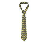Oudrspo Cartoon Flower of Dandelion Pattern Ties for Men Business Wedding Party Suit Fashion Neck Ties Funny Neckties