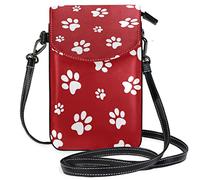 Oudrspo Cat Footprints Crossbody Phone Purse Small Shoulder Bag Cell Phone Pouch Leather Wallet Best Gift for Valentines Day,Anniversary,Birthdays