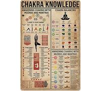 Oudrspo Chakra Knowledge Chakra Figure Metal Tin Sign Chakra Girl Knowledge Yoga Poster Classroom Home Living Room Club Cafe Wall Decoration Plaque 12x16 Inches