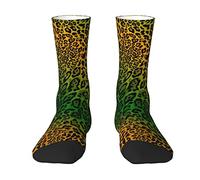 Oudrspo Cheetah Leopard Print Floral Women Men Crew Socks Cushioned Crew Socks Athletic Compression Socks