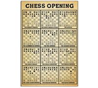 Oudrspo Chess Knowledge Metal Tin Signs Chess Opening Reading Posters Chess Player Guide Plaques Chess Room Club Bar Home Wall Decor 12x16 Inches