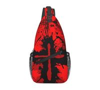 Oudrspo Christian Jesus Cross Sling Bag, Fashion Crossbody Backpack Shoulder Bag Chest Bag for Men Women Hiking Travel