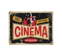 Oudrspo Cinema Tin Sign Metal Plaque Art Hanging Iron Painting Retro Home Kitchen Garden Garage Wall Decor 12"x16"