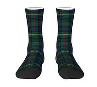 Oudrspo Clan Stewart Hunting Tartan Green and Blue Plaid Men & Women Crew Socks,Tartan Plaid Novelty Fashion Casual Crew Tube Sock Athletic Sports Dress Socks