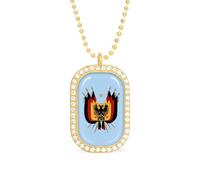 Oudrspo Coat of Arms ofany Custom Necklace for Women Rectangle Pendant Necklaces Fashion Jewelry Gifts Gold Silver