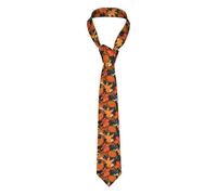 Oudrspo Cobweb Autumn Pumpkin Men's Tie Necktie Funny Novelty Brown Black Music Notes Necktie s for Men Formal Party