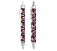 Oudrspo Colorful Abstract Zebra Black Pens Ballpoint Pen Ball Point Pen Smooth Writing Gel Pens Retractable 0.5 Fine Point for School Office Colorful Abstract Zebra Pattern 4 PCS