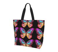 Oudrspo Colorful Butterfly Ladies Large Capacity Shoulder Shopping Bag, Daily Travel Shopping, Shopping, Handbag Storage