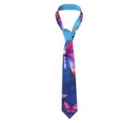 Oudrspo (Colorful Butterfly) Men'S Necktie Novelty Printed Tie Stylish Neckwear For Business Weddings Casual Unique Gift Idea For Men