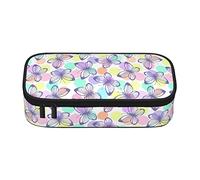 Oudrspo Colorful Butterfly Pencil Case,Big Capacity Pencil Bag Pen Case Pencil Pouch,Durable Stationery Pouch Zipper Office College School Large Storage for Teen Boys Girls Students