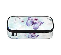 Oudrspo Colorful Butterfly Pencil Case,Big Capacity Pencil Bag Pen Case Pencil Pouch,Durable Stationery Pouch Zipper Office College School Large Storage for Teen Boys Girls Students