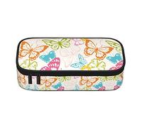 Oudrspo Colorful Butterfly Pencil Case,Big Capacity Pencil Bag Pen Case Pencil Pouch,Durable Stationery Pouch Zipper Office College School Large Storage for Teen Boys Girls Students
