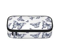 Oudrspo Colorful Butterfly Pencil Case,Big Capacity Pencil Bag Pen Case Pencil Pouch,Durable Stationery Pouch Zipper Office College School Large Storage for Teen Boys Girls Students