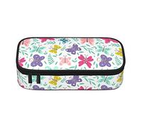 Oudrspo Colorful Butterfly Pencil Case,Big Capacity Pencil Bag Pen Case Pencil Pouch,Durable Stationery Pouch Zipper Office College School Large Storage for Teen Boys Girls Students