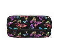 Oudrspo Colorful Butterfly Pencil Case,Big Capacity Pencil Bag Pen Case Pencil Pouch,Durable Stationery Pouch Zipper Office College School Large Storage for Teen Boys Girls Students