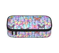 Oudrspo Colorful Butterfly Pencil Case,Big Capacity Pencil Bag Pen Case Pencil Pouch,Durable Stationery Pouch Zipper Office College School Large Storage for Teen Boys Girls Students