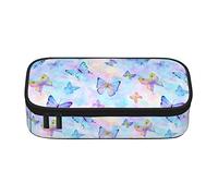 Oudrspo Colorful Butterfly Pencil Case,Big Capacity Pencil Bag Pen Case Pencil Pouch,Durable Stationery Pouch Zipper Office College School Large Storage for Teen Boys Girls Students