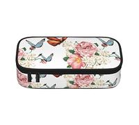 Oudrspo Colorful Butterfly Pencil Case,Big Capacity Pencil Bag Pen Case Pencil Pouch,Durable Stationery Pouch Zipper Office College School Large Storage for Teen Boys Girls Students