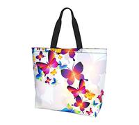 Oudrspo Colorful Butterfly Tote Bag For Women,Womens Tote Bags,Waterproof Tote Purse for Teacher,Gym,Work,School with interior Pocket