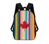 Oudrspo Colorful Canada Flag Classic 17 Inch Backpack Daypack | Travel Daypacks Casual Shoulder Bag with Adjustable Strap for Men Women