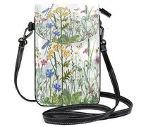 Oudrspo Colorful Flowers Butterfly Crossbody Phone Purse Small Shoulder Bag Cell Phone Pouch Leather Wallet Best Gift for Valentines Day,Anniversary,Birthdays