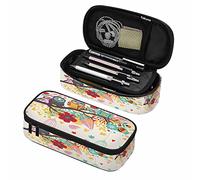 Oudrspo Colorful Funny Owls Pencil Case Organizer Owl Sitting Branches Birdcage Flower Butterfly Spring Cartoon Animal Pen Bag High Capacity for School Office Student Adult Teen