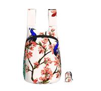 Oudrspo Colorful Peacock on a Tree Branch Foldable Storage Backpack 17 Inch