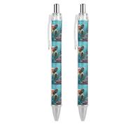 Oudrspo Colorful Sea Turtle Retractable Ballpoint Pens Black Gel Ink Pen Smooth Writing for Office Home Work