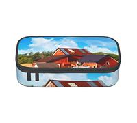 Oudrspo Company Farm Tractor Printed Durable Pencil Pouch Stationery Case with Zipper Compartment Large Capacity Portable Pencil Case