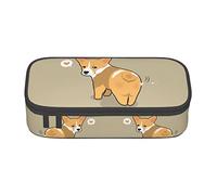 Oudrspo Corgi Dog Shiny Butt Cute Dog Special Pencil case for Girls Boys, Big Capacity Pencil case Large Pencil Pouch, Students Stationery Pen Bag Pencil Bags with Zipper for School Office Work