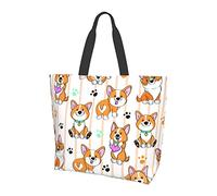 Oudrspo Corgi Dog Tote Bag Ladies Cute Shopping Bag Large Capacity Shoulder Bag Work Fit Fashion Handbag Organizer