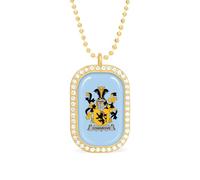 Oudrspo Cosgrove Coat of Arms Custom Necklace for Women Rectangle Pendant Necklaces Fashion Jewelry Gifts Gold Silver