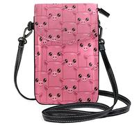 Oudrspo Crowded Pig Crossbody Phone Purse Small Shoulder Bag Cell Phone Pouch Leather Wallet Best Gift for School Starts,Birthdays