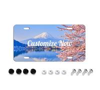 Oudrspo Custom License Plate for Front of Car Personalized, Add Your Own Customized Pictures Text, Image, Photo, Logo Art Design Auto Car Tags Sign Front License Plates 6 x 12 Inch