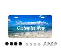 Oudrspo Custom License Plate for Front of Car Personalized, Add Your Own Customized Pictures Text, Image, Photo, Logo Art Design Auto Car Tags Sign Front License Plates 6 x 12 Inch