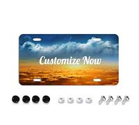 Oudrspo Custom License Plate for Front of Car Personalized, Add Your Own Customized Pictures Text, Image, Photo, Logo Art Design Auto Car Tags Sign Front License Plates 6 x 12 Inch