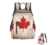 Oudrspo Cute Backpack For Women Men Lightweight Waterproof Laptop Backpack Travel Shoulder Bag Retro Canada Flag Casual Daypack