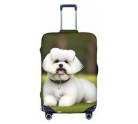 Oudrspo Cute Bichon Frise Dog Print Luggage Cover Washable Suitcase Anti-Scratch Suitcase Cover Protective Cover Fits 18-32 Inch