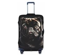 Oudrspo Cute Black Pug Dog Print Luggage Cover Washable Suitcase Anti-Scratch Suitcase Cover Protective Cover Fits 18-32 Inch