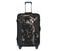 Oudrspo Cute Black Pug Dog-Standard-Scale-2_00x Print Luggage Cover Washable Suitcase Anti-Scratch Suitcase Cover Protective Cover Fits 18-32 Inch