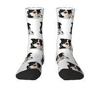 Oudrspo Cute Border Collie Women Men Crew Socks Cushioned Crew Socks Athletic Compression Socks