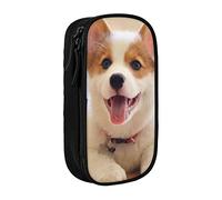 Oudrspo Cute Corgi Printed Large Pencil Case, Durable Pencil Pouch, Portable Stationery Bag, Stationery Organizer
